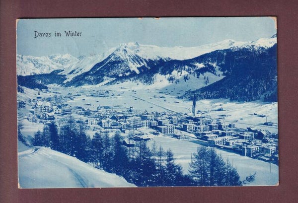 DAVOS im Winter - 1910 versteuert - Glatt