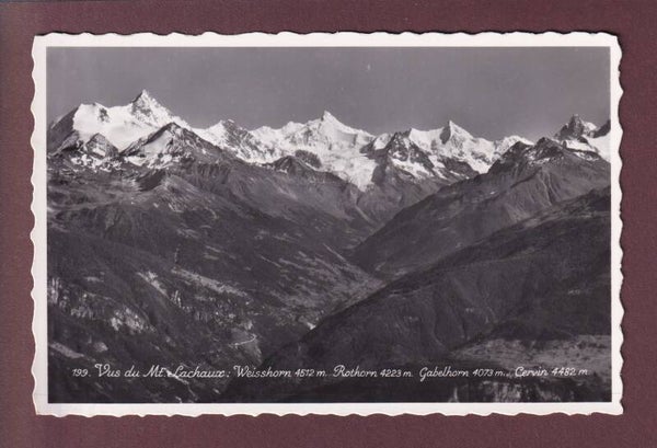 MONT LACHAUX vu sur Weisshorn - Rothorn - Gabelhorn - Cervin