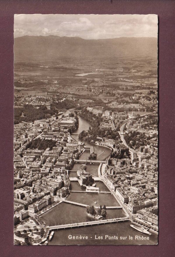 GENEVE - Vue aérienne - 1956 par avion (Congo belge)