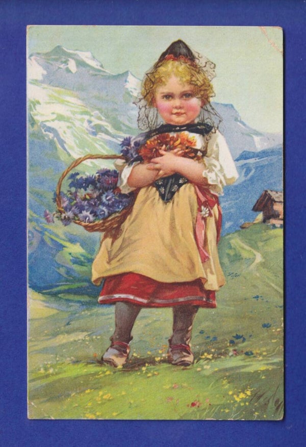 ENFANT - Jeune fille et fleurs // plis d'angle //