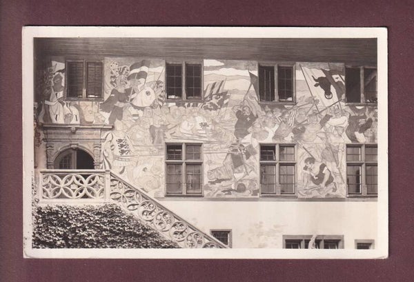 RHEINFELDEN - Rathaus - Wandgemälde im Hof - Feldpost