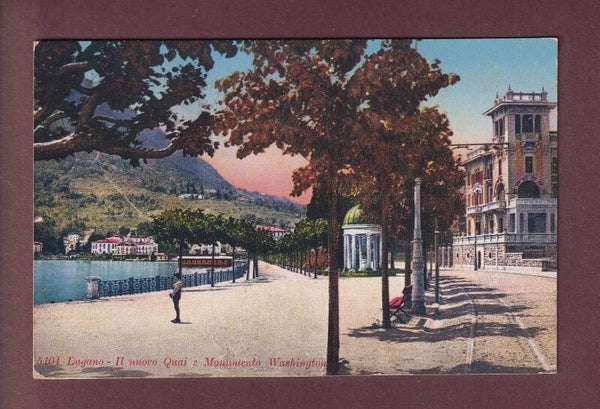 LUGANO - Quai - Monumento Washington - 1948