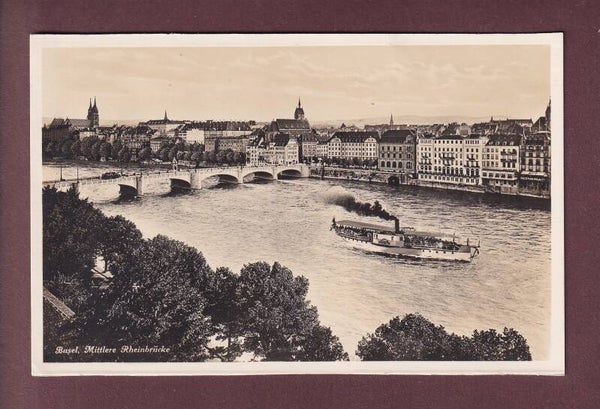 BASEL - Dampfer - Mittlere Rheinbrücke