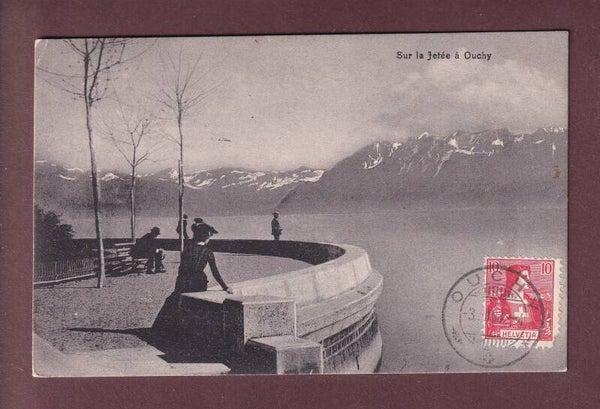 LAUSANNE - Sur la jetée d'Ouchy - 1908