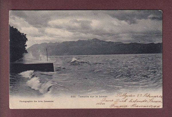 Tempête sur le LAC LEMAN - 1906