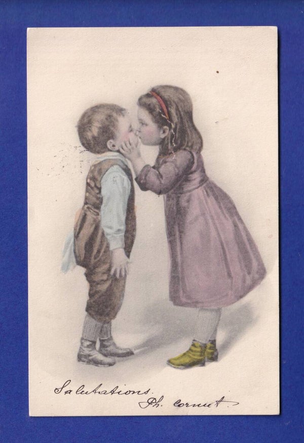 ENFANT - Joli petit couple - Baiser