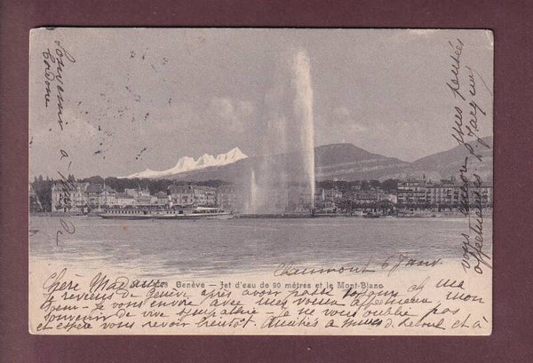GENEVE - Jet d'Eau - Bateau - 1905
