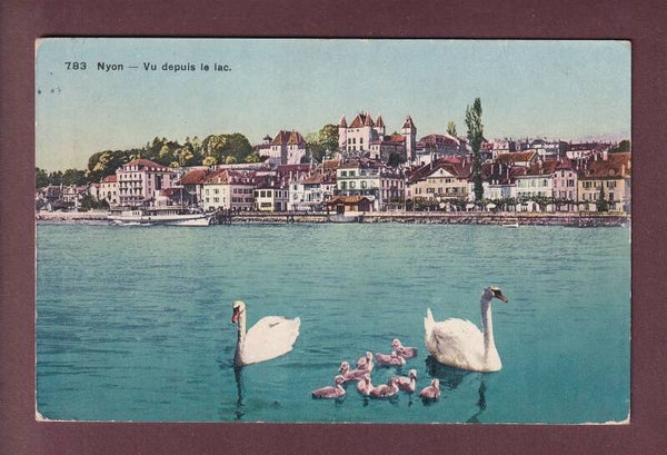 NYON depuis le lac - Cygnes - 1910