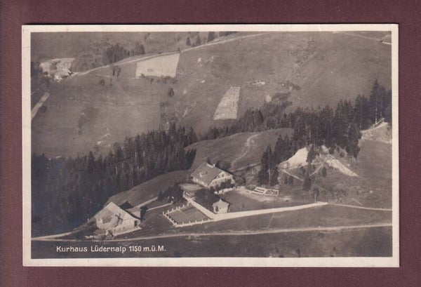 Kurhaus LÜDERNALP - Flugaufnahme - 1928 // Falte //