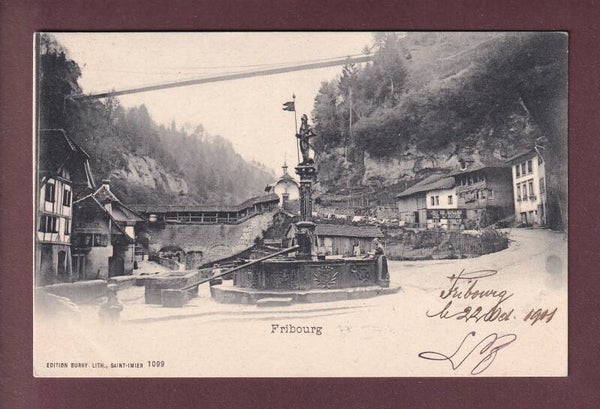 FRIBOURG - Fontaine - Jeu de quille - 1901