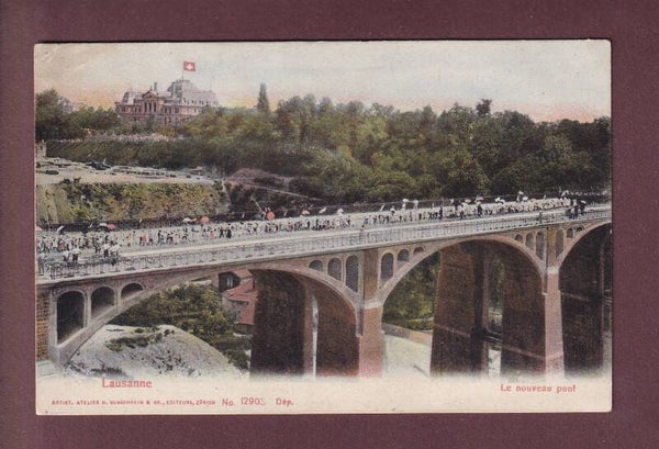 LAUSANNE - Le nouveau pont (Chauderon) - 1908
