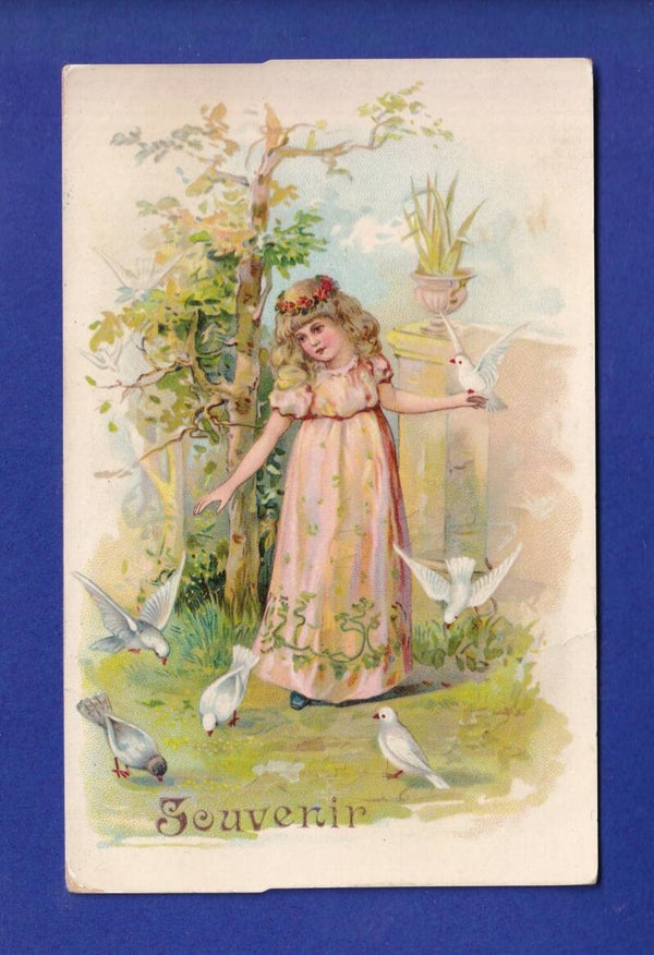 ENFANT - Jeune fille et colombes
