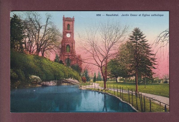 NEUCHÂTEL - Jardin Desor - Eglise catholique