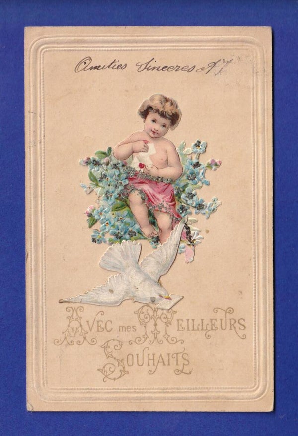 ENFANT - Colombe et fleurs - Meilleurs souhaits