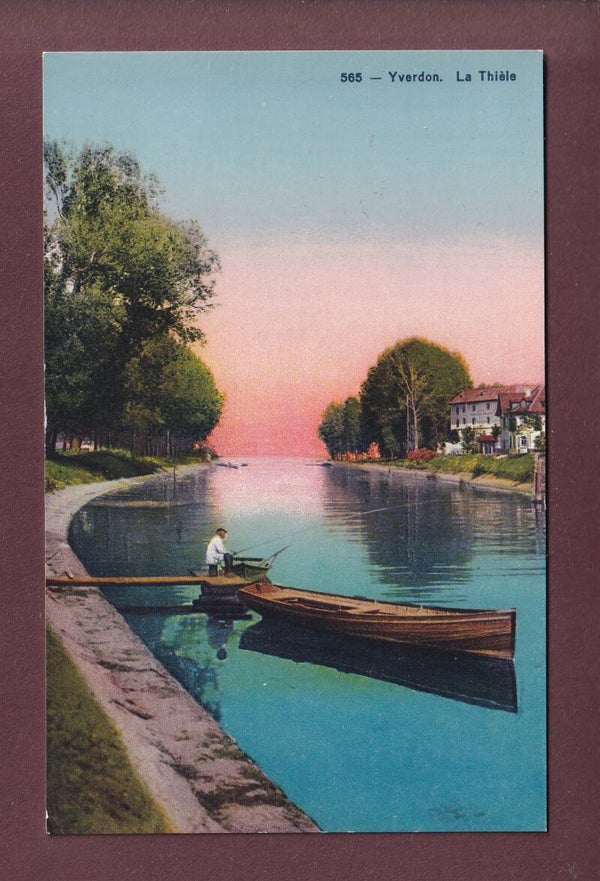 YVERDON - La Thièle - Pêcheur