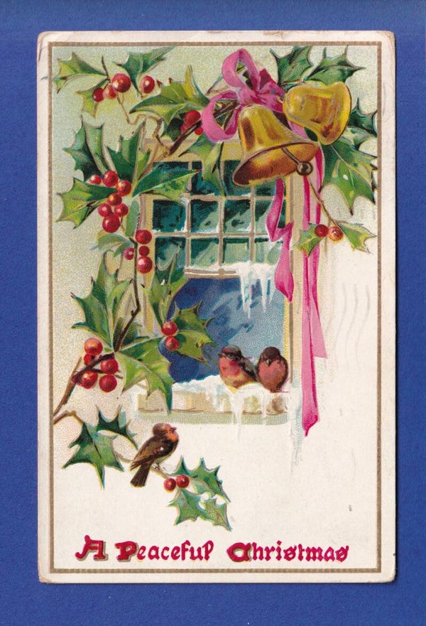 CHRISTMAS - Birds - Holly - 1910
