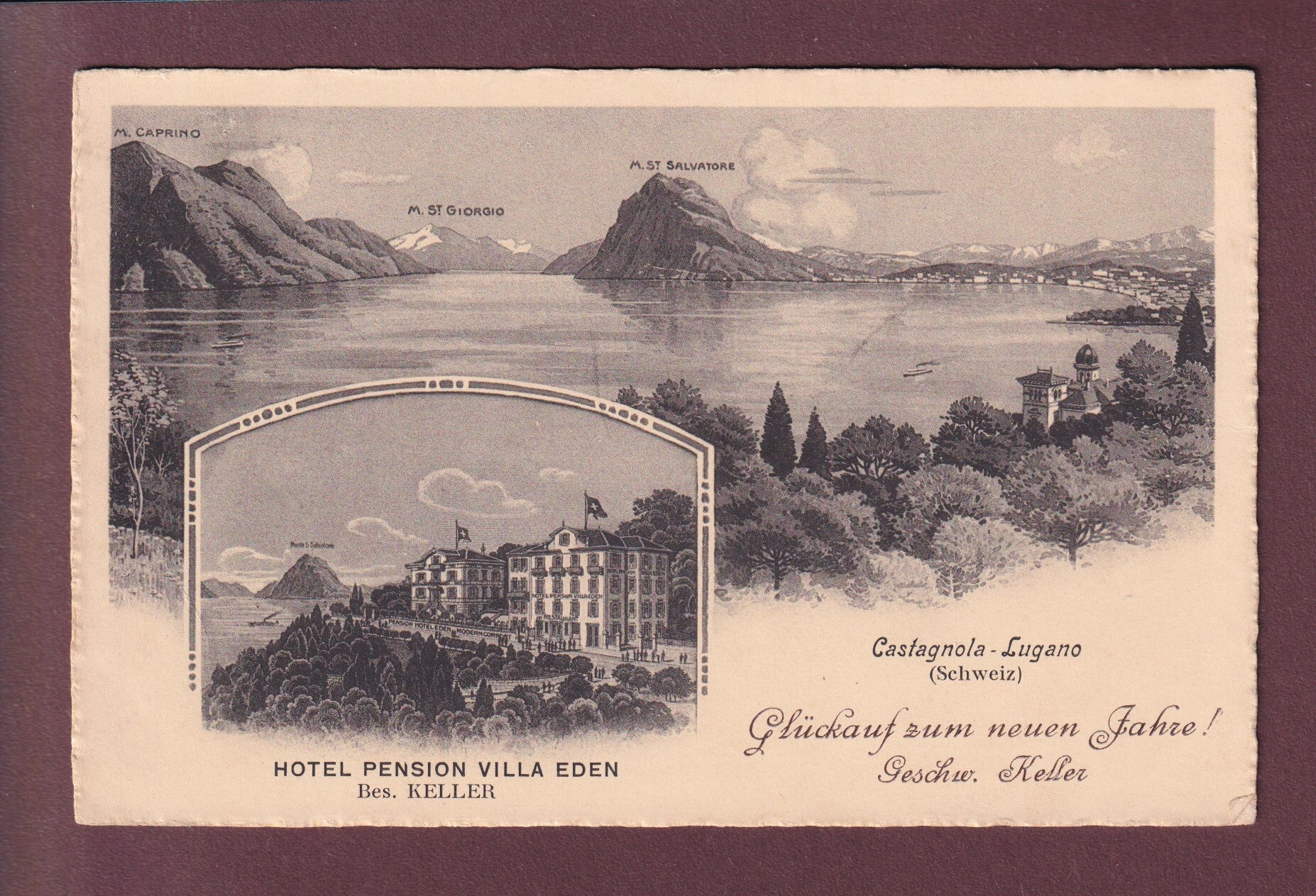 CASTAGNOLA - Hotel Pension Villa Eden - 1914