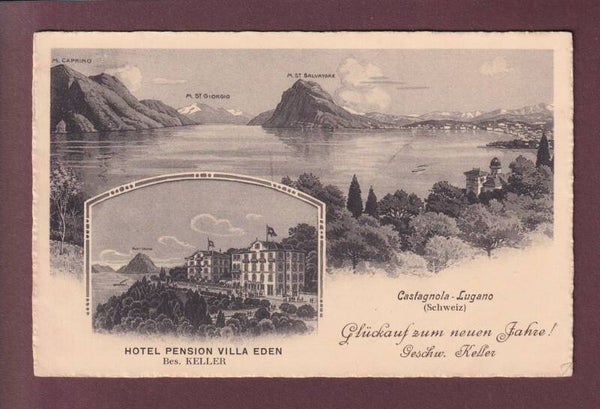 CASTAGNOLA - Hotel Pension Villa Eden - 1914