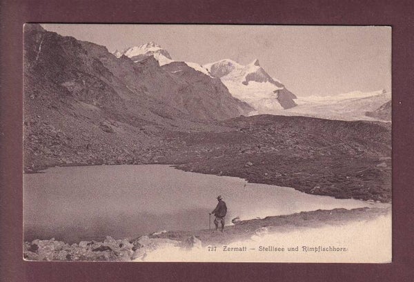 Zermatt - STELLISEE - Rimpfischhorn - 1914 // Eckbug //