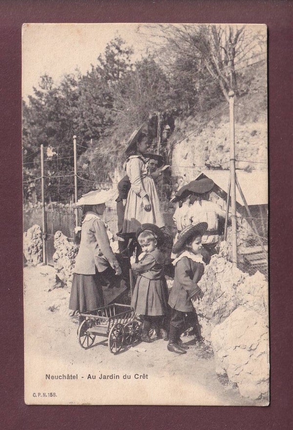 NEUCHÂTEL - Au jardin du Crêt - 1912 CPN