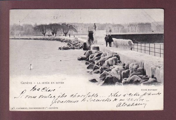 GENEVE - La jetée en hiver - 1903