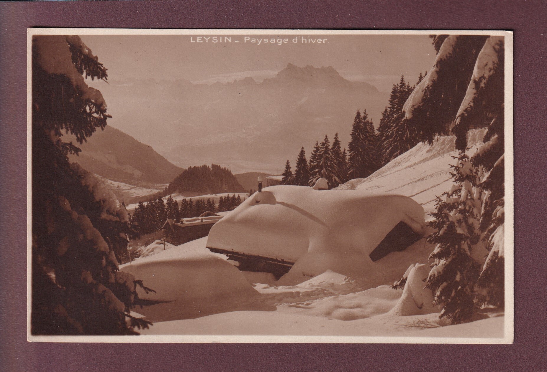 LEYSIN - Paysage d'hiver - 1924