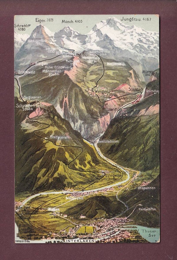 INTERLAKEN und Umgebung - Vogelschau