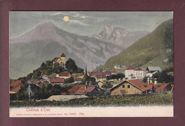 CHÂTEAU D'OEX au clair de lune - 1905