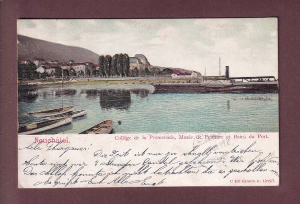 NEUCHÂTEL - Port - Collège de la Promenade - 1906 RELIEF