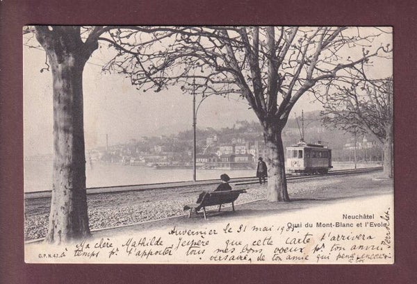 NEUCHÂTEL - Quai du Mont-Blanc - Tram - 1905