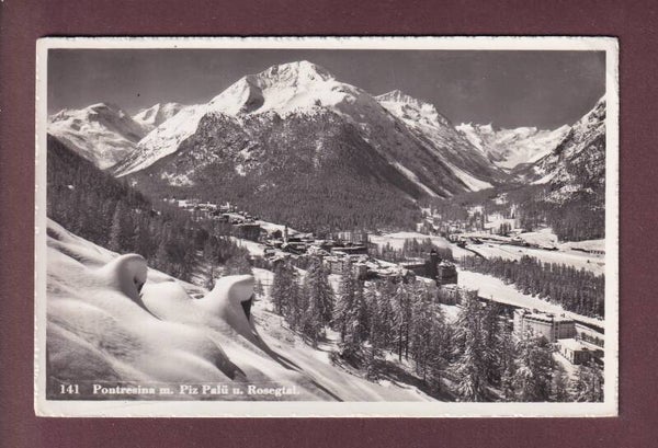 PONTRESINA unter Schnee - 1957 // Rück sehen //