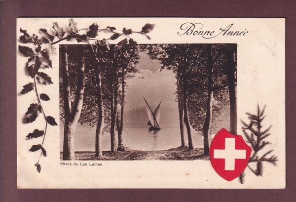 LAC LEMAN - Barque - Bonne Année - 1919