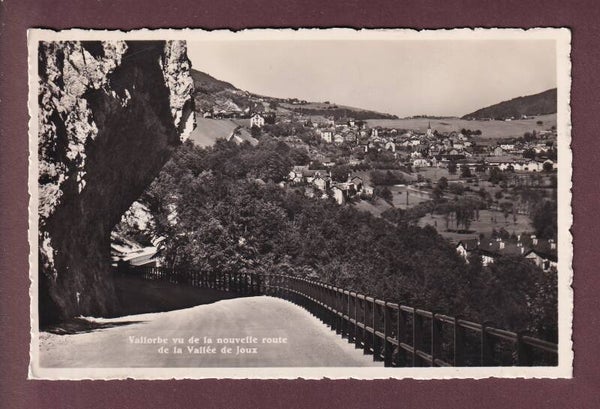 VALLORBE vu de la nouvelle route de la Vallée de Joux - 1939