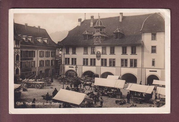 THUN - Rathausplatz - Markt - 1928 // Eckbug //