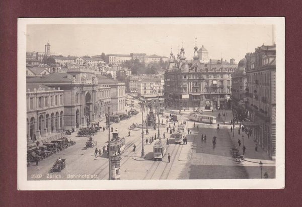ZÜRICH - Bahnhofplatz - Tram - Kutsche - 1923 // Eckbug //