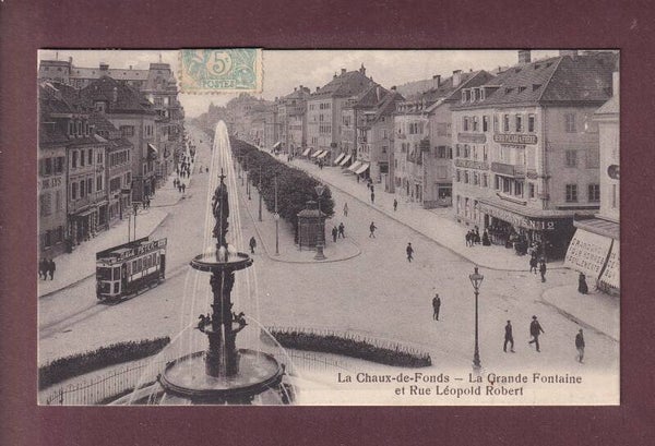 LA CHAUX-DE-FONDS - Grande Fontaine - Tram - 1905
