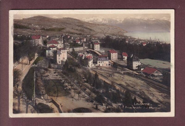LAUSANNE - Promenade Mercier - Colorisation manuelle - 1925