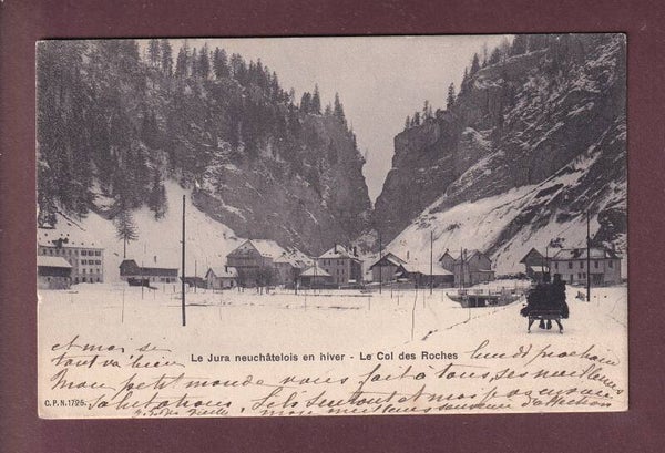 COL DES ROCHES en hiver - 1904 CPN