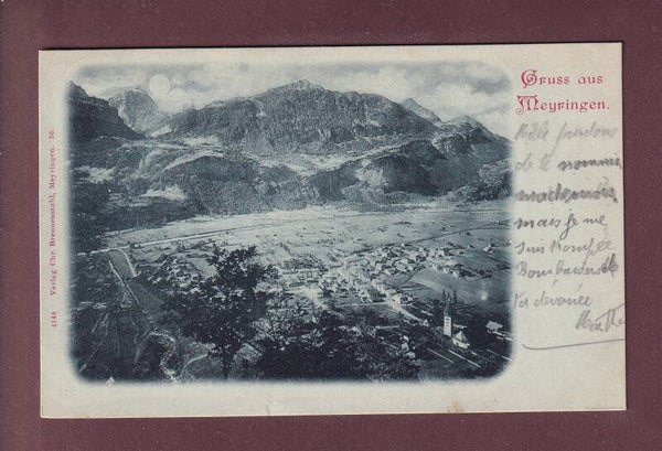 Gruss aus MEIRINGEN - Mondschein - 1899