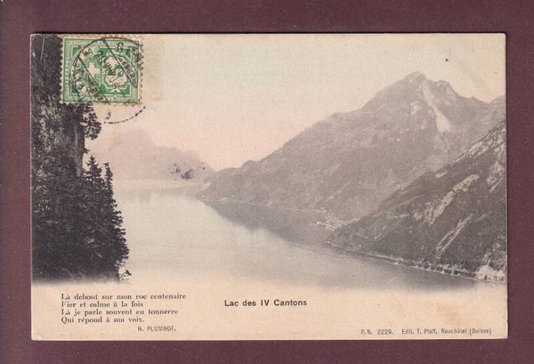 LAC DES IV CANTONS - Poème - 1904 T. Pfaff