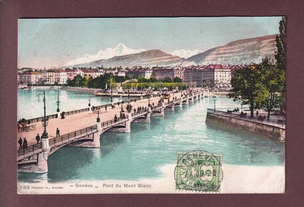 GENEVE - Pont du Mont-Blanc - 1906 taxée