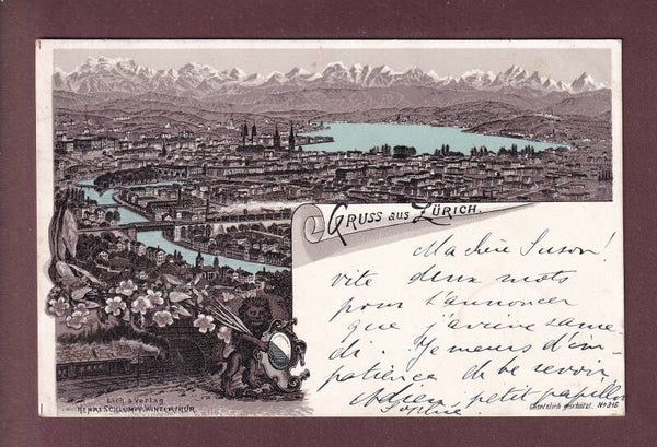 Gruss aus ZÜRICH - 1897 Litho Schlumpf