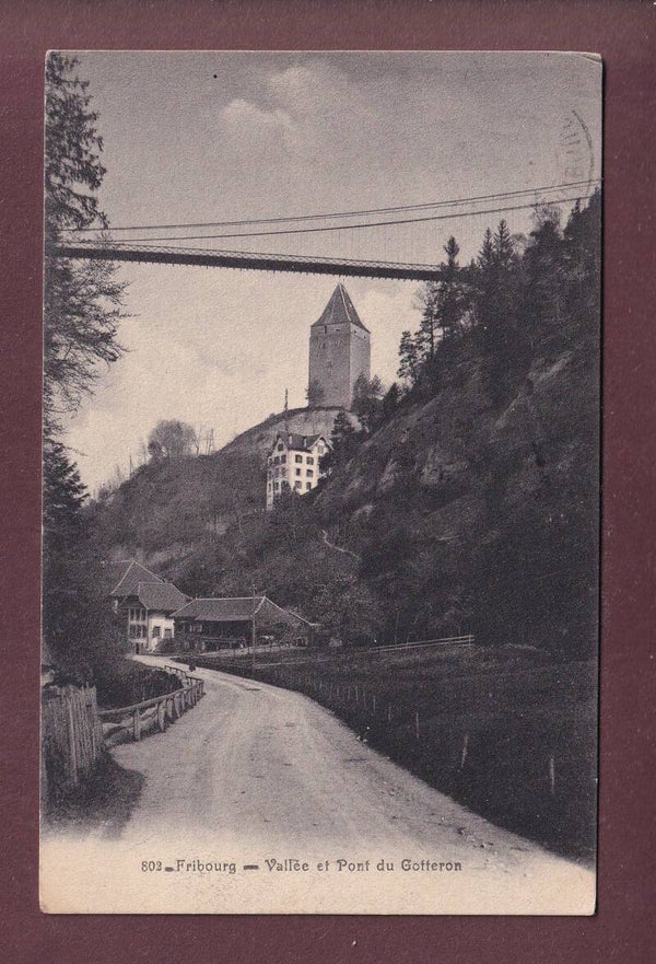 FRIBOURG - Vallée et Pont du Gotteron - 1905