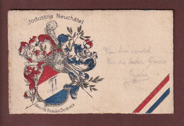 NEUCHÂTEL - Société d'étudiants Industia - 1908