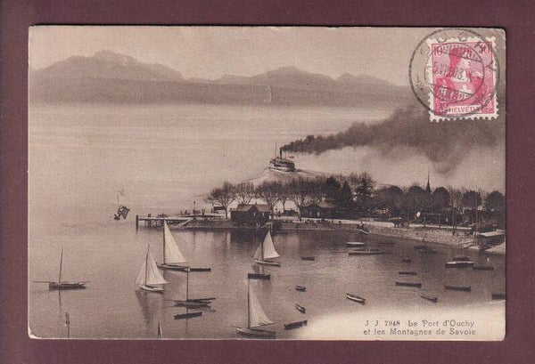 LAUSANNE - Départ de bateau - 1908 // pli d'angle //