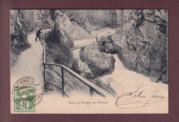 Dans les GORGES DE L'AREUSE - 1905