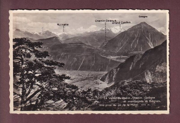 VALLEE DU RHÔNE depuis le Col de la Matze - 1956 taxée