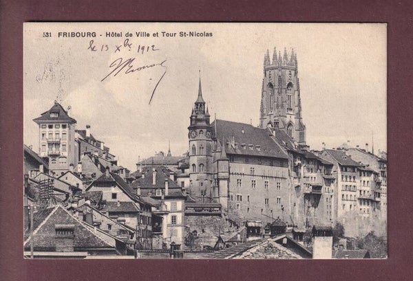FRIBOURG - Hôtel de Ville - Cathédrale - 1912 mixte Tell