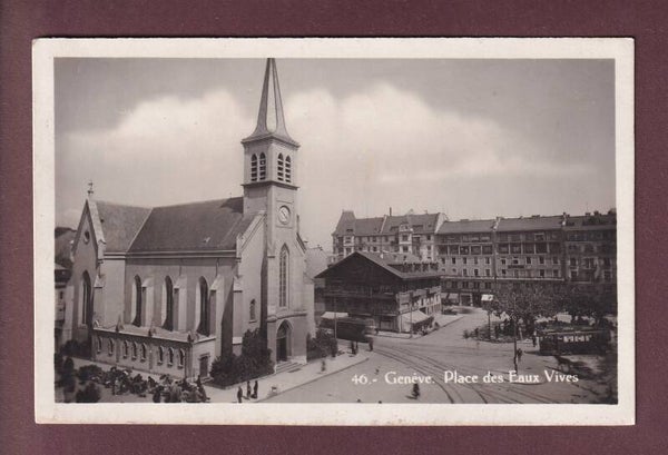 GENEVE - Place des Eaux-Vives - Tram - 1930