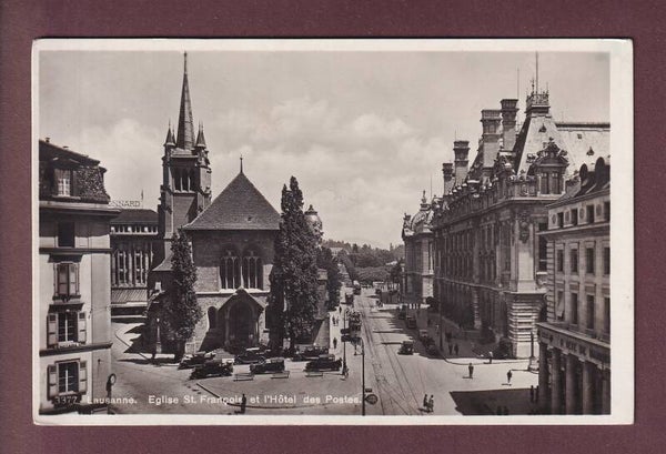 LAUSANNE - Eglise St. François - Autos - 1931
